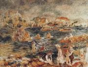 Pierre Renoir The Beach at Guernsey Spain oil painting artist